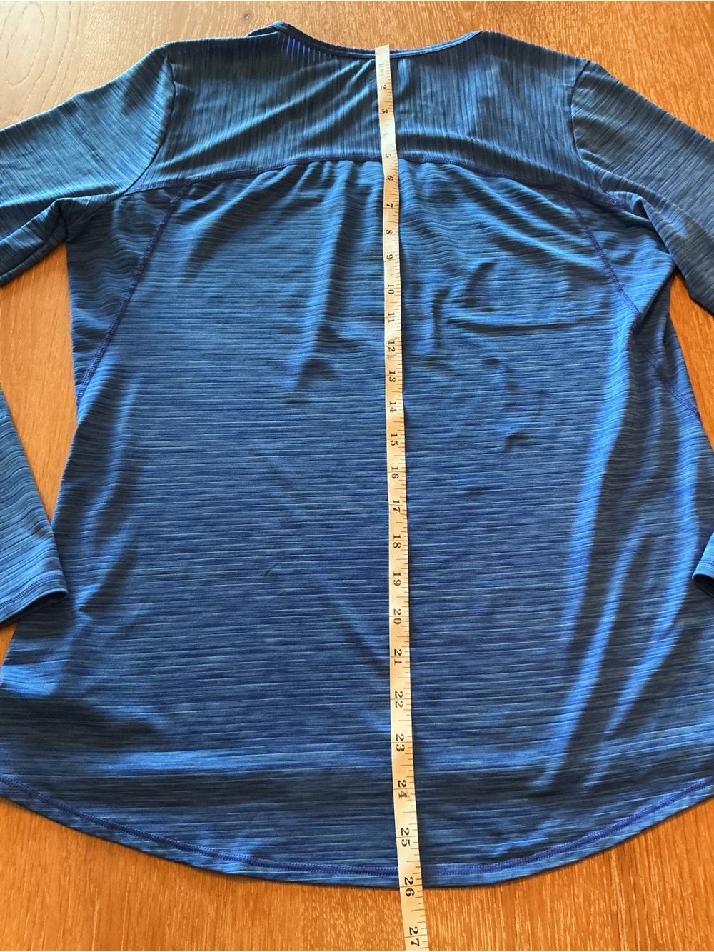 Athleta Chi Long Sleeve Royal Blue Stripe L Large Top UPF Sun Protection Shirt - Picture 7 of 9